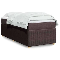 vidaXL vidaXL Box spring postelja z vzmetnico temno rjava 80x200 cm blago, (21309179)