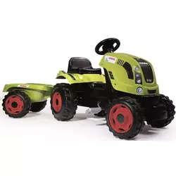 Smoby otroški traktor s pedali in priklopnikom Class, zelen