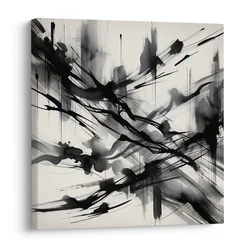 Slika ekspresivni črni potezi - 70x70