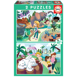 Puzzle At the ZOO Educa 2x20 dielov od 4 rokov EDU18603