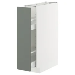 METOD / MAXIMERA Pod.element/izvl.umetak, bela/Nickebo mat sivozelena, 20x60 cm