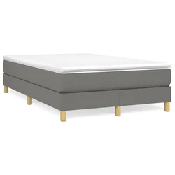 vidaXL Box spring postelja z vzmetnico temno siva 120x190 cm blago