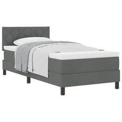 Krevet s opruga kutije Tamno siva 90 x 190 cm tkanina