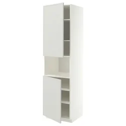 METOD Vis.orm.mikrotal2vrat/policama, bela/Aspudden svetlosiva, 60x60x220 cm