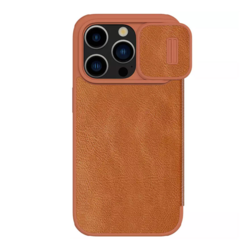 Maska na preklop Nillkin Qin Pro za iPhone 15 Pro Max braon