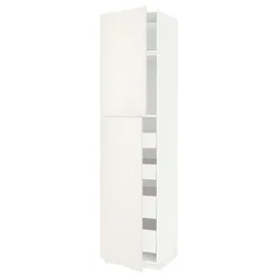 METOD / MAXIMERA Vis.el. s 2 vrata/4 fioke, bela/Veddinge bela, 60x60x240 cm