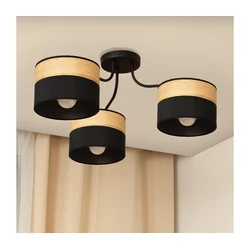 Plafonski luster ALBA 3xE27/15W/230V, prečnik 66 cm, crna/braon