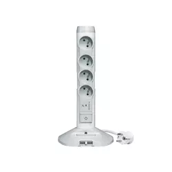 Legrand 50014 - Potopni razdelilnik 230V/16A, 4x2P+T + 3xUSB, 2M