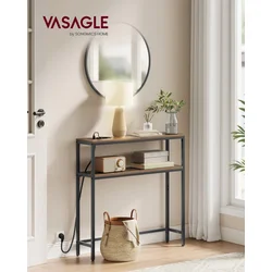 Songmics Konsolna miza 20x80x80 cm rjava