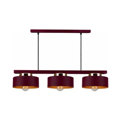 Luster na sajli IGNIA 3xE27/60W/230V bordo/zlatan