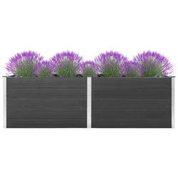 Povišena vrtna gredica 200 x 50 x 91 cm WPC siva