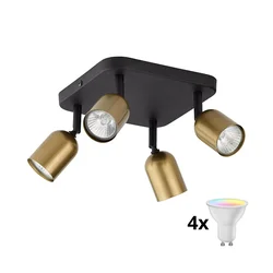 LED RGBW prigušiva spot svetiljka TOP 4xGU10/6,5W/230V 2700-6500K zlatna/crna