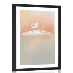Plakat s paspartujem skrivnostna dama - 30x45 black