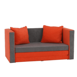 Kondela raztegljiv kavč KATARINA NEW, oranžen-siv