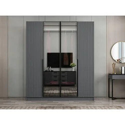 Hanah Home ormar sa reflektujućim staklom Nisa 20594, 180 cm, antracit