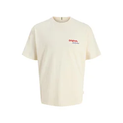 JACK & JONES Majica modra/krvavo rdeča/volneno bela