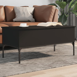 Stolić za kavu crni 100 x 50 x 45 cm konstruirano drvo i metala