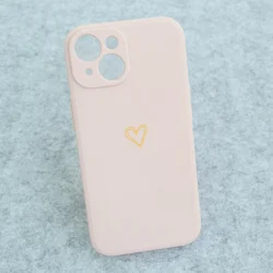 Maska Golden Heartbeat za iPhone 15 roze