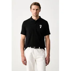 Karl Lagerfeld polo majica moška bombažna z elastanom