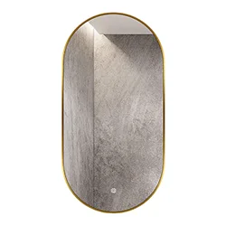 Ceramica Lux Ogledalo alu-ram, 55x100 elipsa, Touch-dimer, Pozadinski CL41, Zlatna boja