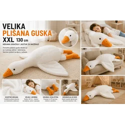 Kruzzel Kruzzel velika plišasta gos 130 cm – mehka igrača in blazina, 0+