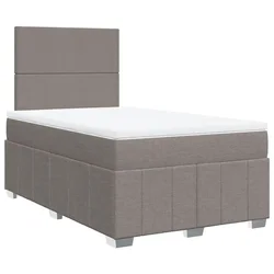 Vidaxl Box spring postelja z vzmetnico taupe 120x200 cm blago