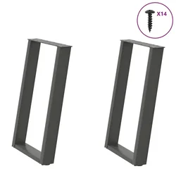 Noge za blagovaonski stol U-oblik 2 kom antracit 50 x (72-73) cm čelik