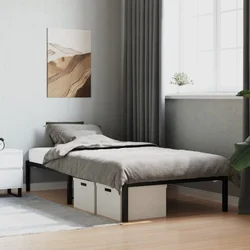 shumee vidaXL Kovinski posteljni okvir črne barve 100x200 cm