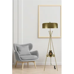 Aberto Design Podna lampa Venedik Retro 8, 165 cm, E27, Zlatne boje