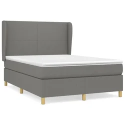 Vidaxl Box spring posteljni z vzmetnico temno siv 140x190 cm blago
