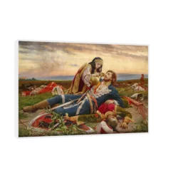 Canvas Slika na platnu Kosovka Devojka-Uroš Predić, 90x60 cm, Sa ramom, Bela