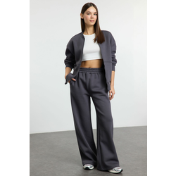 Trendyol Anthracite Oversize Zippered Thick Inner Fleece Knitted Tracksuit