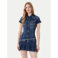 Guess Jeans obleka W5YK71 D4H1D Modra Regular Fit