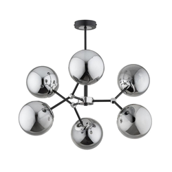 Luster na šipci FOTON 6xE14/40W/230V crna/siva