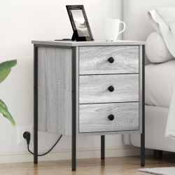 Noćni ormar 2 pcs Siva Sonoma 42 x 41 x 61 cm Konstruirano drvo
