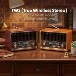 Retro RGB Bluetooth radio 8075BT