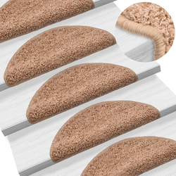 Prostirke za stepenice 15 kom 56x17x3 cm bež poluokrugle