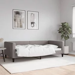 Vidaxl Raztegljiva postelja taupe 100x200 cm blago