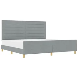 Vidaxl Konstrukcija postelje Svetlo siva 200 x 200 cm blago