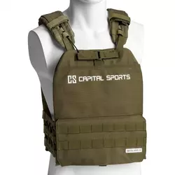 Capital Sports Battlevest 2.0, prsluk s utezima, 2 x 2 utezi 2,6 & 4,0 kg, maslinastozeleni