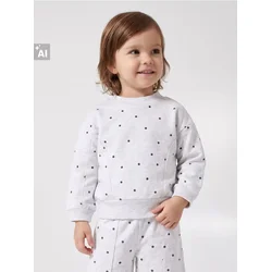 Sinsay - Komplet: duks i wide leg pantalone na tufne - svetlo siva