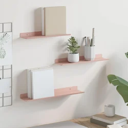 Lebdeća polica Zidne 3 pcs Ružičasta 40 x 9 x 2,5 cm Čelik