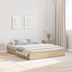 Krevet s ladicama Sonoma hrast 140 x 190 cm Konstruirano drvo