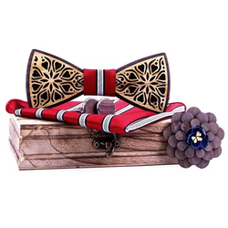 Set Leptir mašna s brošnom - Crvena KP30913