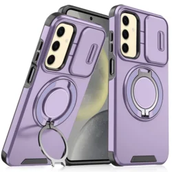 Maska za Samsung A26 5G CamShield Ring stand, Ljubičasta