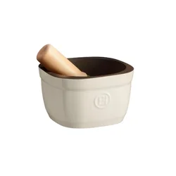 Mortar with pestle, ceramic, 16 cm, Clay - Emile Henry