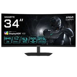 Gigabyte Monitor G34WQC2 WQHD Curved, 200Hz, 34, Crni