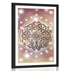 Plakat s paspartujem očarljiva Mandala - 60x90 black