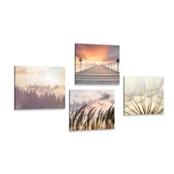Set slik narava v naročju sonca - 4x 40x40