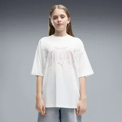 PUMA Midnight Shadow Oversized Graphic Tee Youth, Clothing, White, 9-10Y